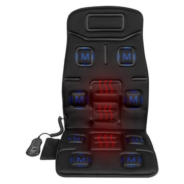 Naipo Portable Seat Cushion with Vibration & Heat, Massage Seat Cover Back Massager, 8 Motor Vibrations & 4 Massage Modes - Imported from UK